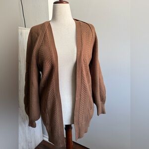 Express Warm Brown Open-Front Cardigan size Medium 🤎